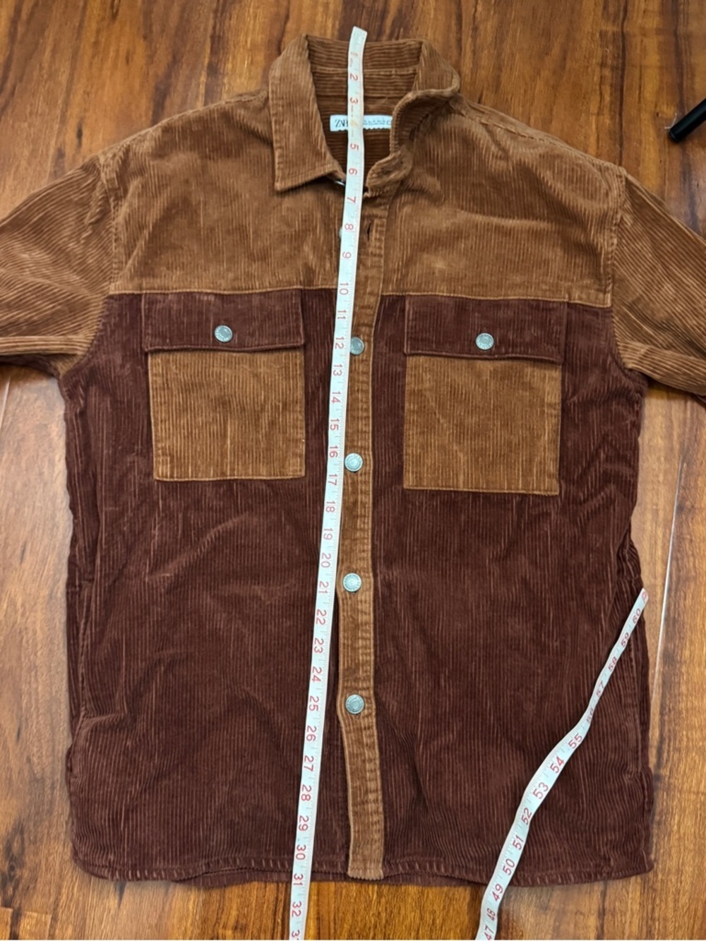 Zara Corduroy Button Up Shirt Jacket Size Medium - Picture 7 of 8
